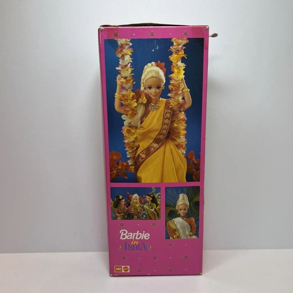 1993 Barbie in India Purple Gold Sari Mattel India NIB Vintage Box Damage